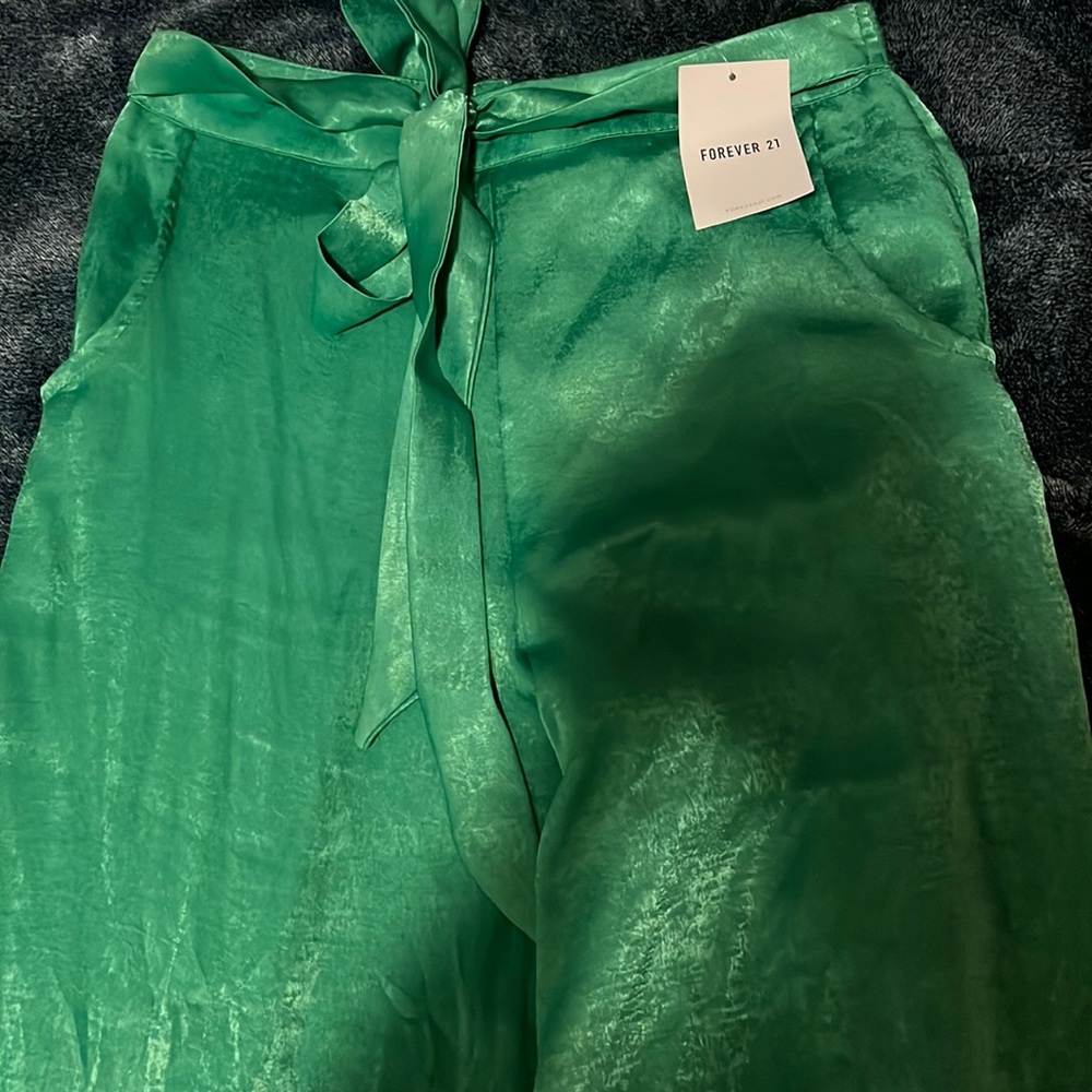 long wide green haze pants